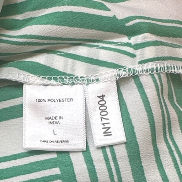 New York & Company Asymmetrical Dress in Green and White - Picture 7 of 7